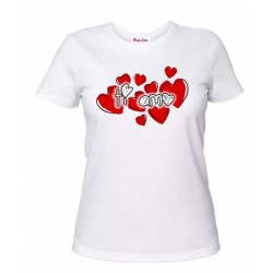 t-shirt donna manica corta scritta ti amo idea regalo san valentino amore cuore