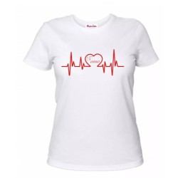 t-shirt donna manica corta scritta ti amo regalo san valentino battito cuore