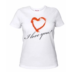 t-shirt donna scritta i love you cuore rosso i amo idea regalo san valentino