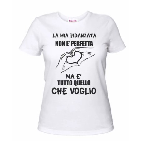 t-shirt donna scritta la mia fidanzata non e perfetta idea regalo san valentino