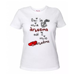 t-shirt donna scritta sei la mia ancora idea regalo san valentino amore cuore