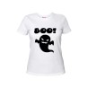 t-shirt maglia bianca donna disegno fantasma boo halloween scherzo