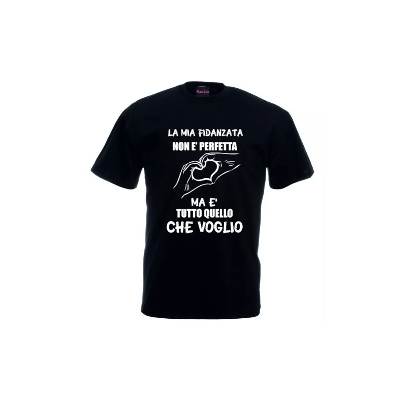 t-shirt uomo donna la mia fidanzata non e perfetta regalo san valentino cuore