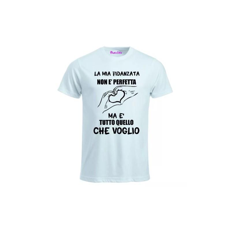 t-shirt uomo scritta la mia fidanzata non e perfetta idea regalo san valentino