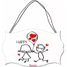 targa targhetta legno mdf 10,4 X 16,9 scritta happy festa innamorati regalo