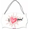 targa targhetta legno mdf 10,4 X16,9 scritta i love you festa innamorati regalo