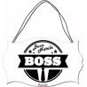 targa targhetta legno mdf 10,4X16,9 scritta buon natale boss regalo capo feste