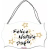 targa targhetta legno mdf 10,4X16,9 scritta felice natale papa' regalo figli