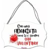 targhetta targa legno mdf 10,4X16,9 scritta fidanzata sempre san valentino amore