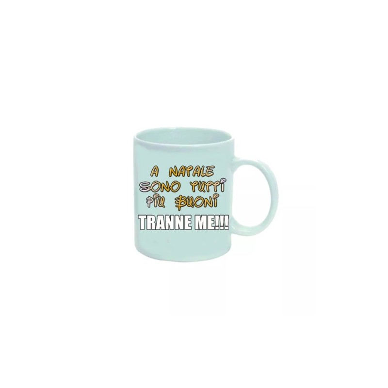 tazza 8 x 10 ceramica scritta a natale tutti buoni tranne me regalo uomo donna