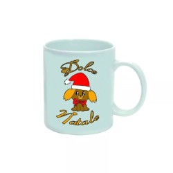 tazza 8 x 10 ceramica scritta dolce natale regalo uomo donna cane con cappello