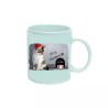 tazza 8 x 10 ceramica scritta merry christmas regalo uomo donna gatto cappello
