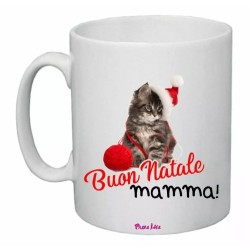 tazza 8 x 10 scritta buon natale mamma regalo natale disegno gatto
