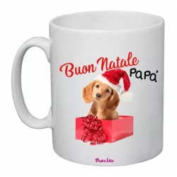 tazza 8 x 10 scritta buon natale papa' regalo natale disegno cane