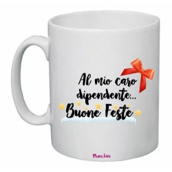 tazza 8x10 ceramica al mio caro dipendente buone feste natale regalo azienda
