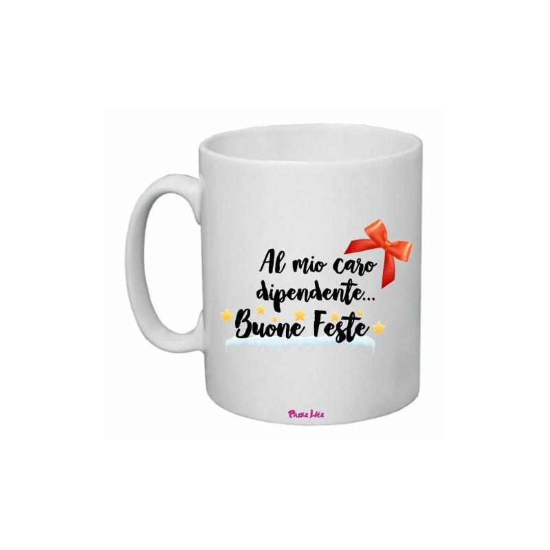 tazza 8x10 ceramica al mio caro dipendente buone feste natale regalo azienda