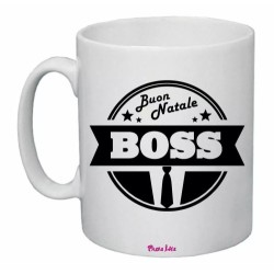tazza 8x10 ceramica buon natale boss feste regalo azienda colleghi amici capo