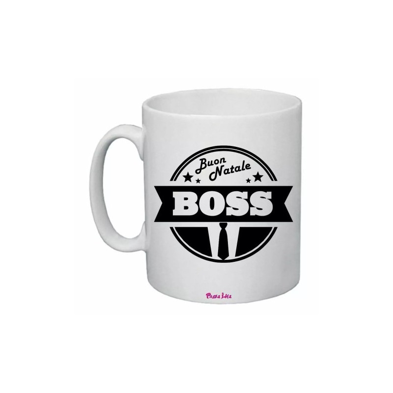 tazza 8x10 ceramica buon natale boss feste regalo azienda colleghi amici capo