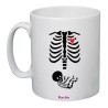 tazza 8x10 ceramica disegno costole cuore scheletro halloween regalo uomo donna