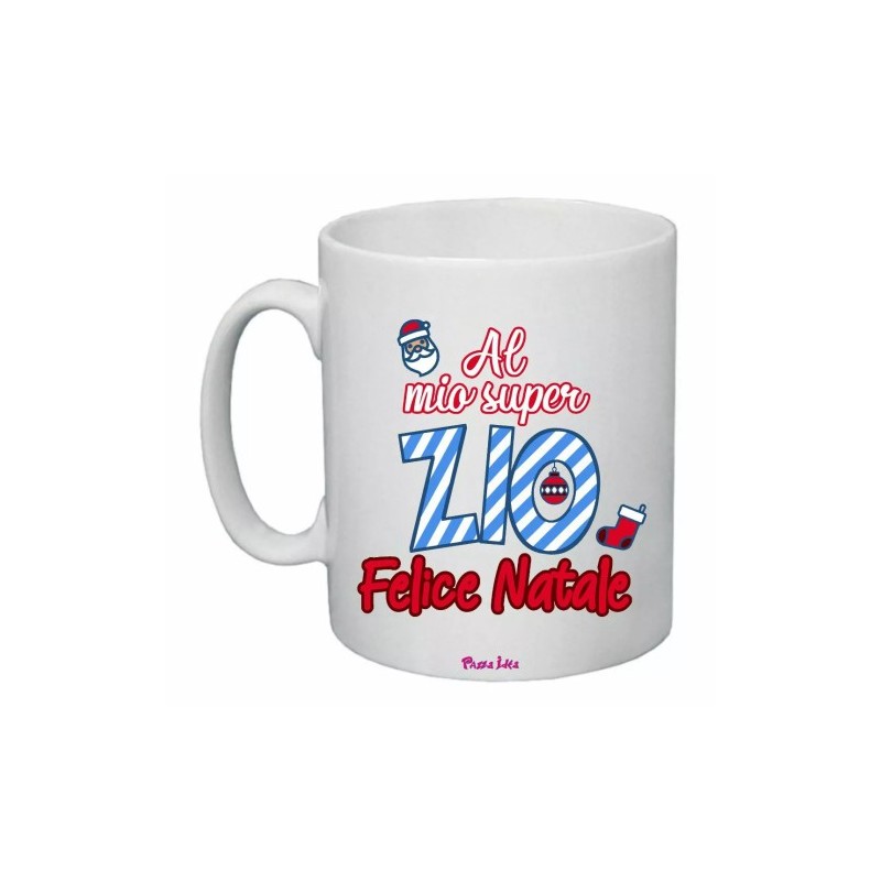 tazza 8x10 ceramica scritta al mio super zio felice natale feste regalo nipote
