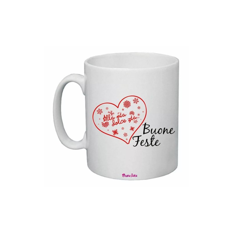 tazza 8x10 ceramica scritta alla mia dolce zia buon feste regalo nipote natale