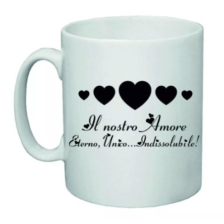 tazza 8x10 ceramica scritta amore eterno unico idea regalo san valentino