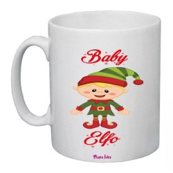 tazza 8x10 ceramica scritta baby elfo regalo idea festa natale famiglia