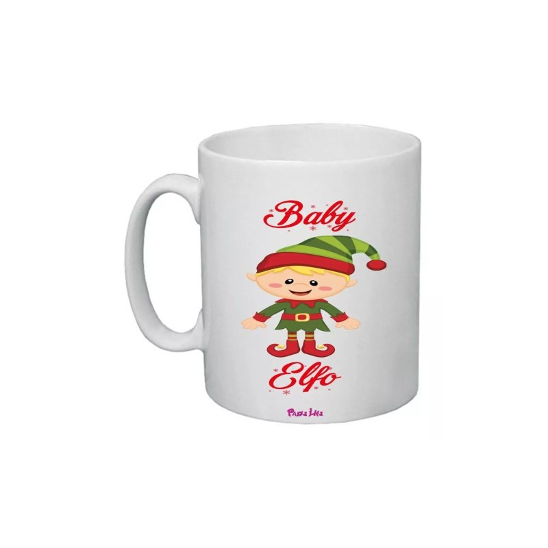 tazza 8x10 ceramica scritta baby elfo regalo idea festa natale famiglia
