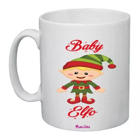 tazza 8x10 ceramica scritta baby elfo regalo idea festa natale famiglia