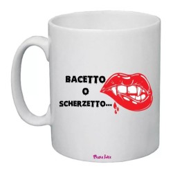 tazza 8x10 ceramica scritta bacetto o scherzetto halloween regalo uomo donna
