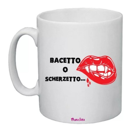 tazza 8x10 ceramica scritta bacetto o scherzetto halloween regalo uomo donna