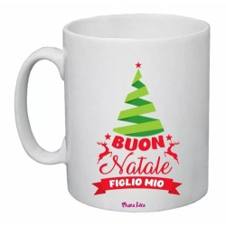tazza 8x10 ceramica scritta buon natale figlio mio regalo feste mamma figlio