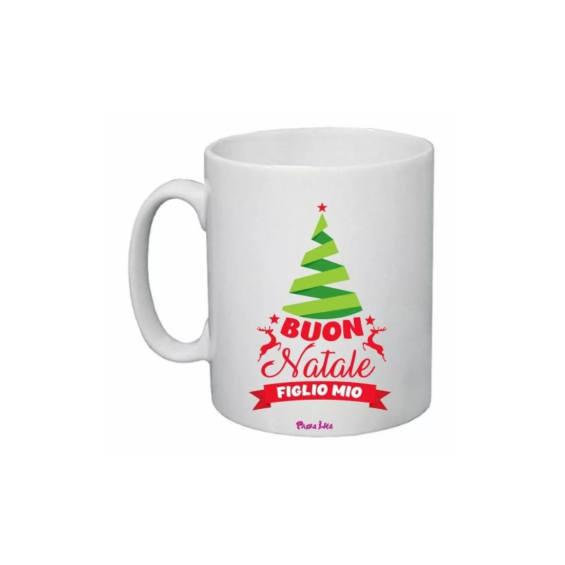 tazza 8x10 ceramica scritta buon natale figlio mio regalo feste mamma figlio