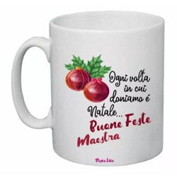 tazza 8x10 ceramica scritta buone feste maestra natale regalo scuola alunni