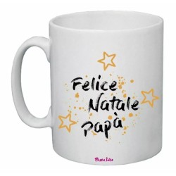 tazza 8x10 ceramica scritta felice natale papa' regalo figlio festa