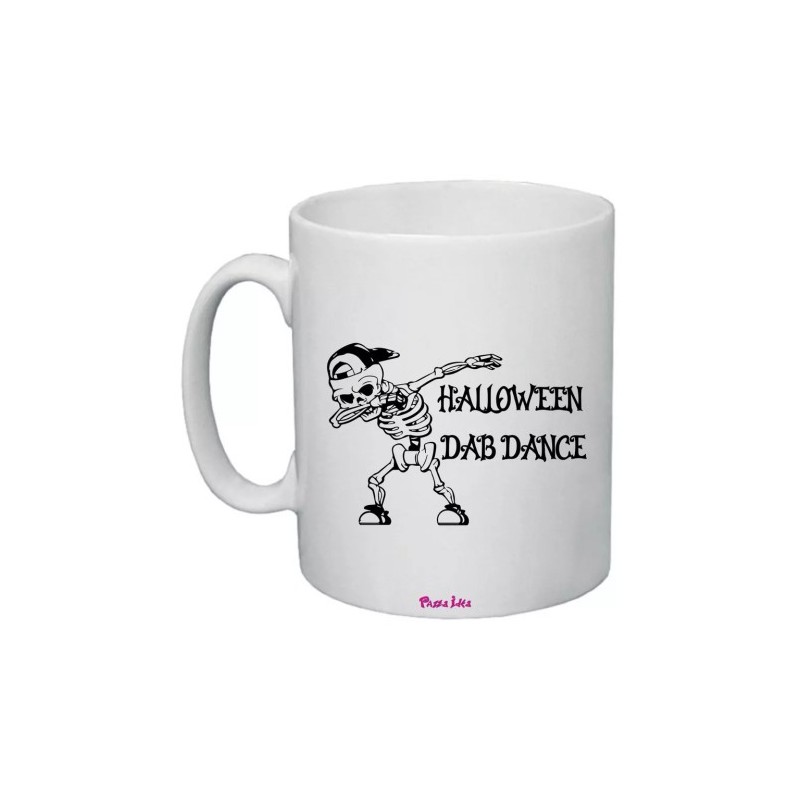 tazza 8x10 ceramica scritta halloween dab dance scheletro regalo uomo donna