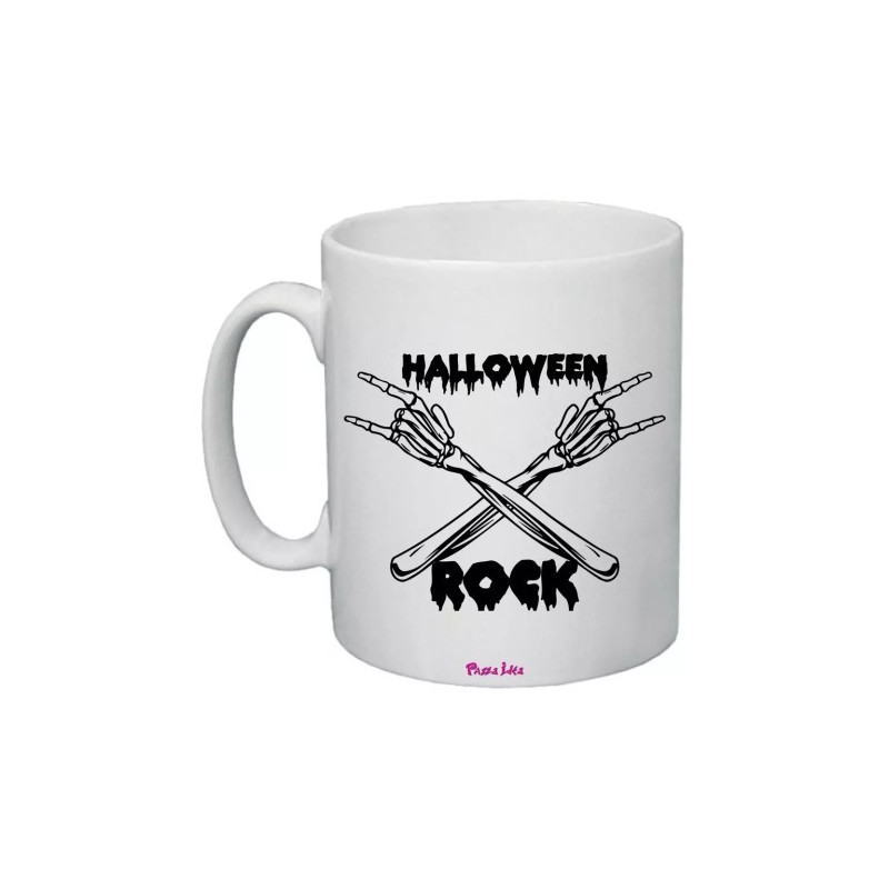 tazza 8x10 ceramica scritta halloween rock scheletro regalo uomo donna