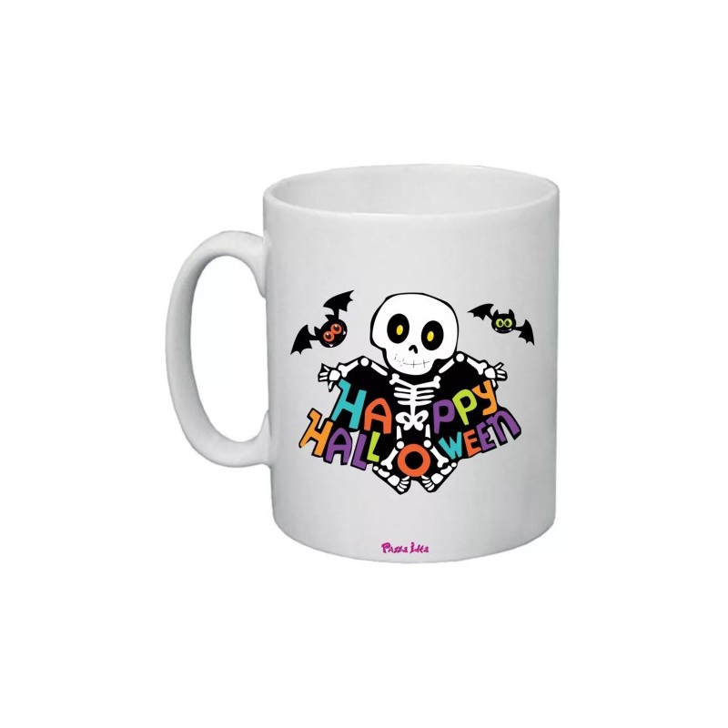 tazza 8x10 ceramica scritta halloween scheletro regalo uomo donna