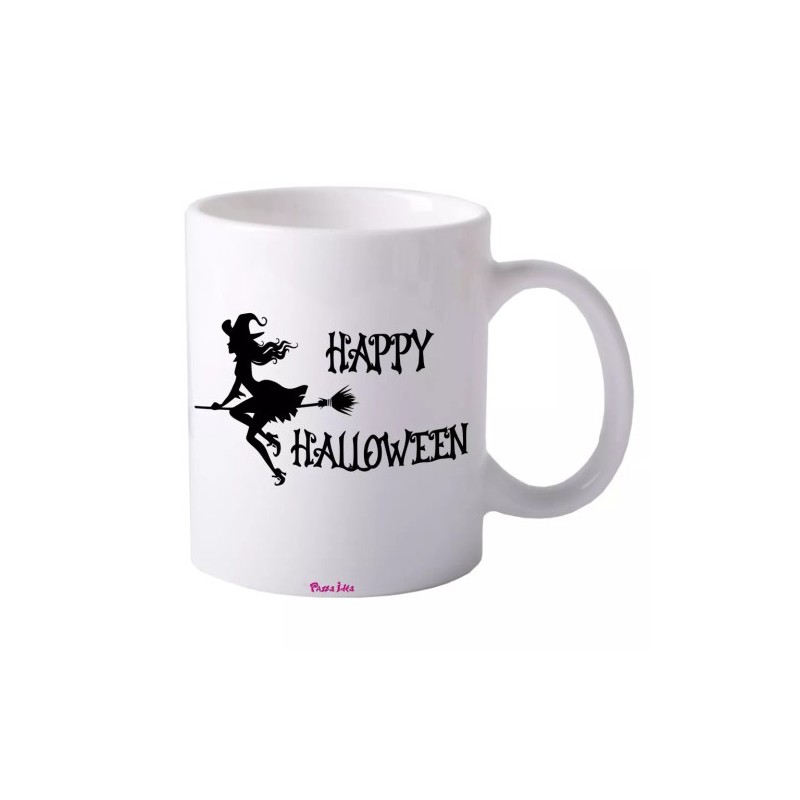 tazza 8x10 ceramica scritta happy halloween idea regalo uomo donna