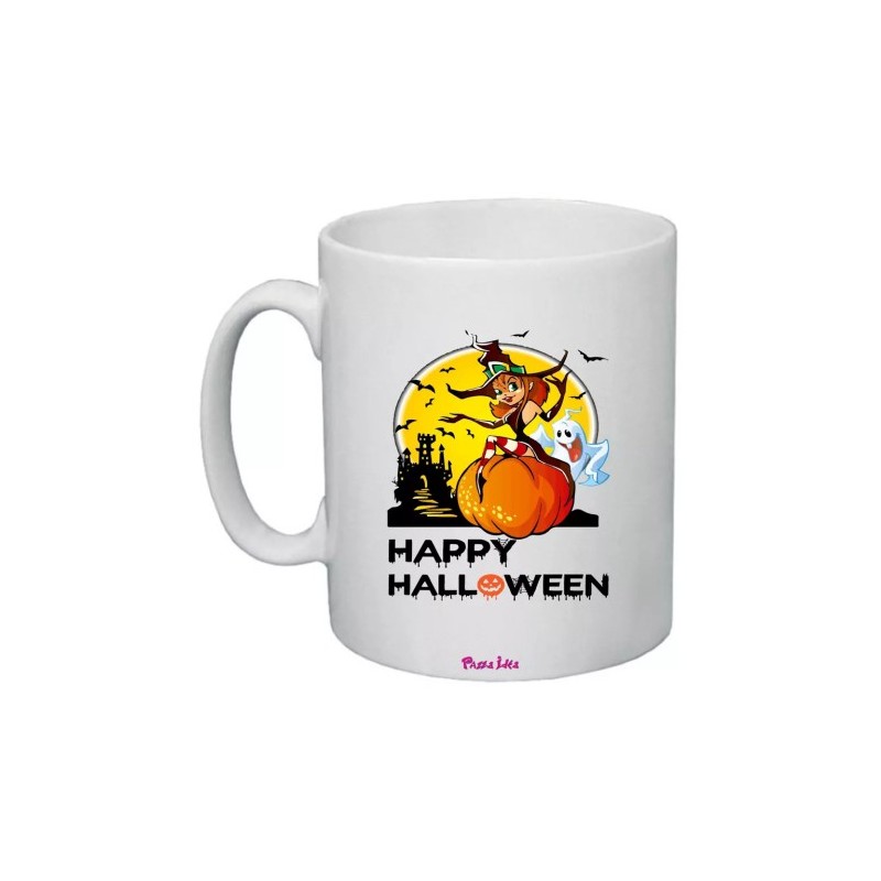 tazza 8x10 ceramica scritta happy halloween regalo uomo donna