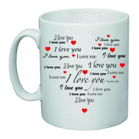 tazza 8x10 ceramica scritta i love you cuore idea regalo san valentino
