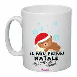 tazza 8x10 ceramica scritta il mio primo natale con mamma e papa' regalo
