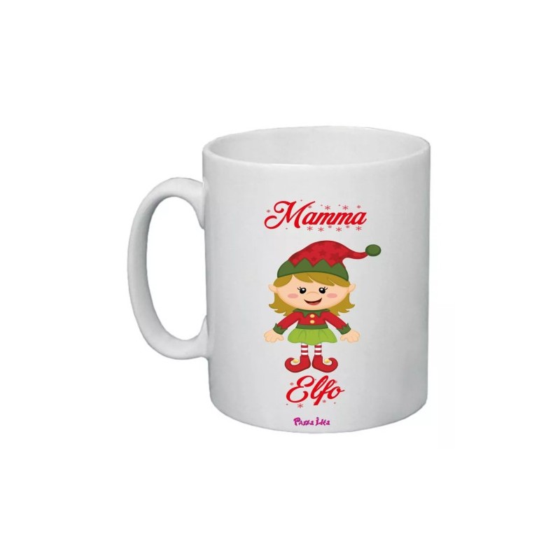 tazza 8x10 ceramica scritta mamma elfo regalo idea festa natale famiglia