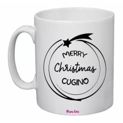 tazza 8x10 ceramica scritta merry christmas cugino natale feste regalo natale