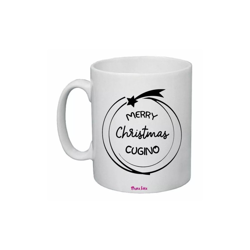 tazza 8x10 ceramica scritta merry christmas cugino natale feste regalo natale