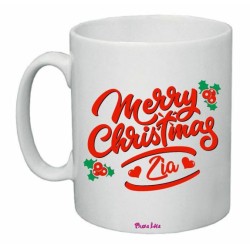 tazza 8x10 ceramica scritta merry christmas zia buon feste regalo nipote natale