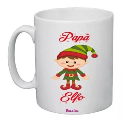 tazza 8x10 ceramica scritta papa' elfo regalo idea festa natale famiglia