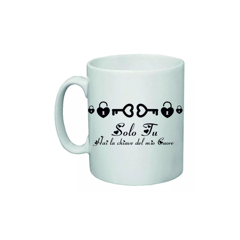 tazza 8x10 ceramica scritta tu hai la chiave del cuore idea regalo san valentino