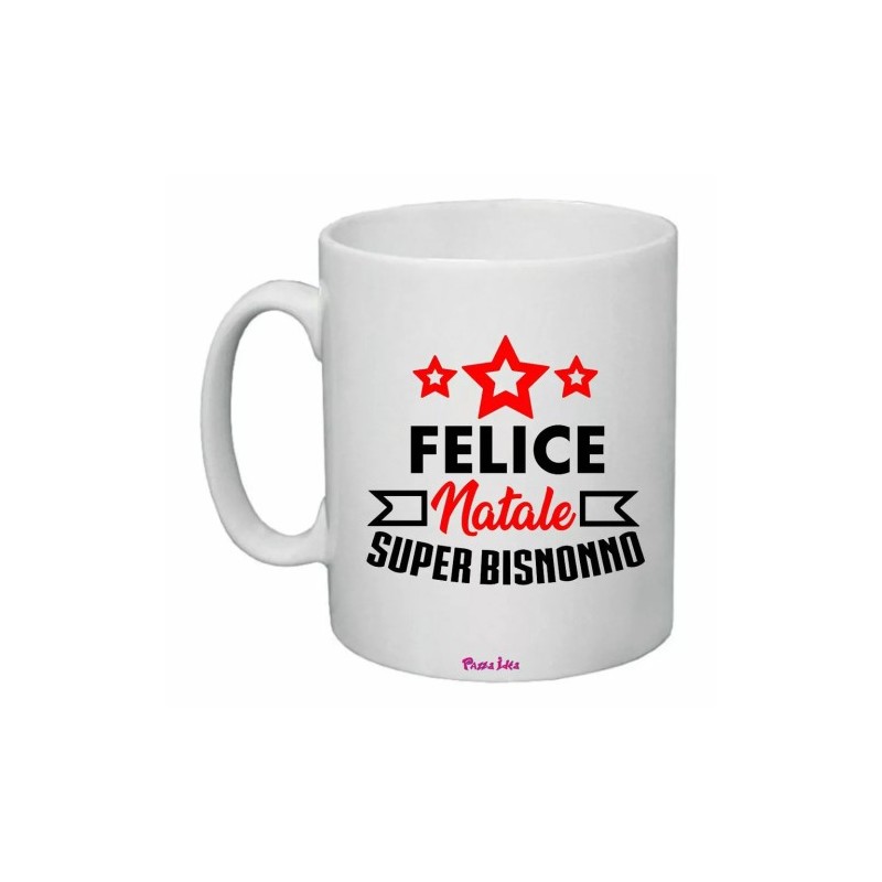 tazza 8x10 cm ceramica scritta felice natale super bisnonno regalo nonni