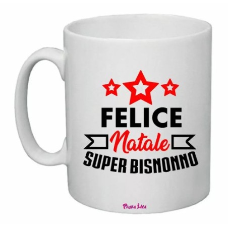 tazza 8x10 cm ceramica scritta felice natale super bisnonno regalo nonni